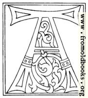 clipart: initial letter A from late 15th century printed book