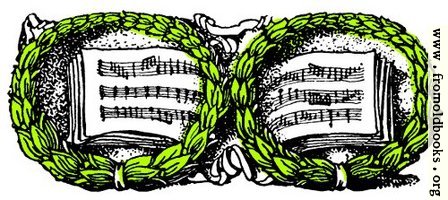 Music book and wreaths