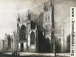 Gloucester Cathedral Old Print - Wallpaper Version