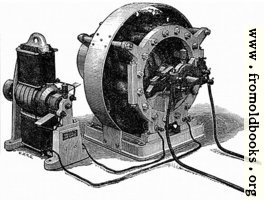 Figs. 15 and 16.—Showing Siemens’ Alternate Current Dynamo, with its Excitor.
