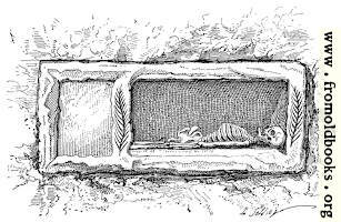 Fig. 41.—Un loculus ouvert. (A loculus, or Roman tomb, open.)