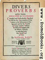 Title Page, Proverbs